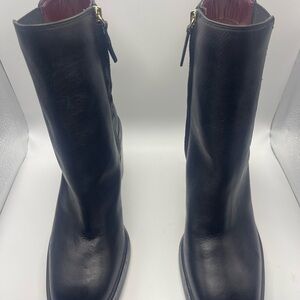 Nordstrom Black Leather Block Heel Boots